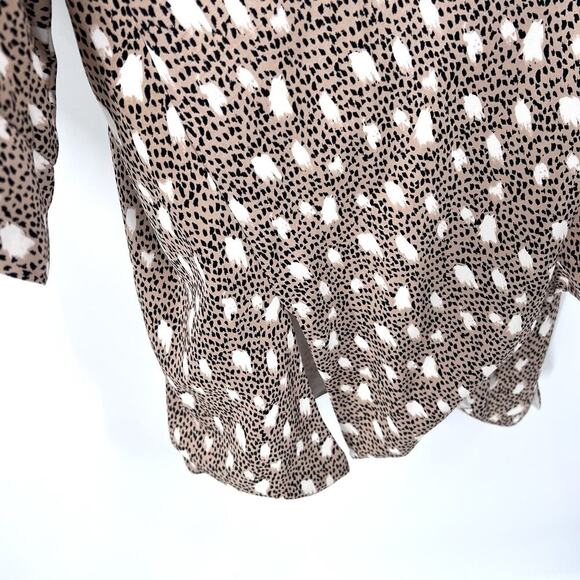 Vintage Custom OOAK Beige Black Animal Print Silk Kimono Jacket - Picture 5 of 8